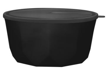 Салатник Plast Team BLACK с крышкой 1,7 л